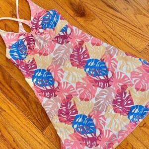 Patagonia Amber Dawn Tropical Palm Floral Racer Back Dress Size S EUC